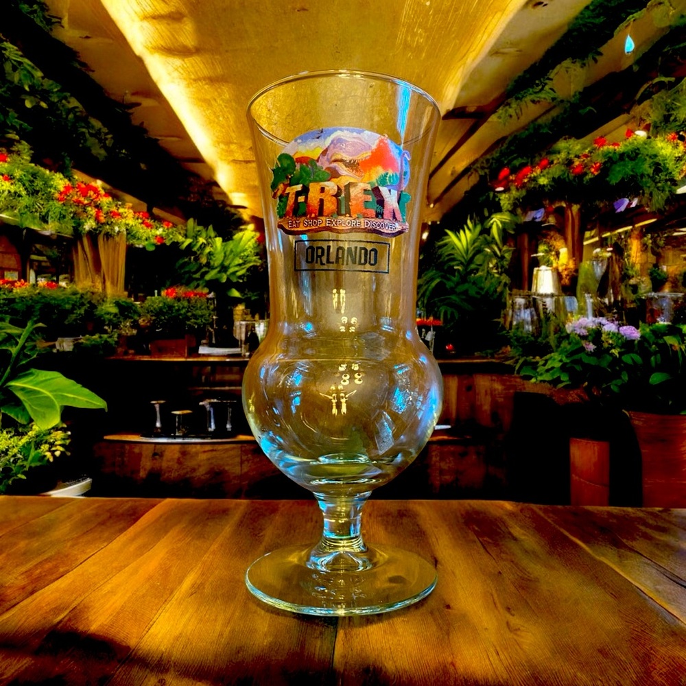 Disney World Orlando Rainforest Cafe Hurricane Glass. TREX theme